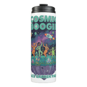 Humans & Aliens Fun Dance Party in Space Garden Thermal Tumbler