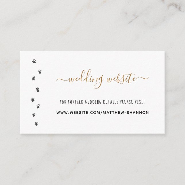 Humans Are Getting Married Pet Wedding Website Enclosure Card (Front)