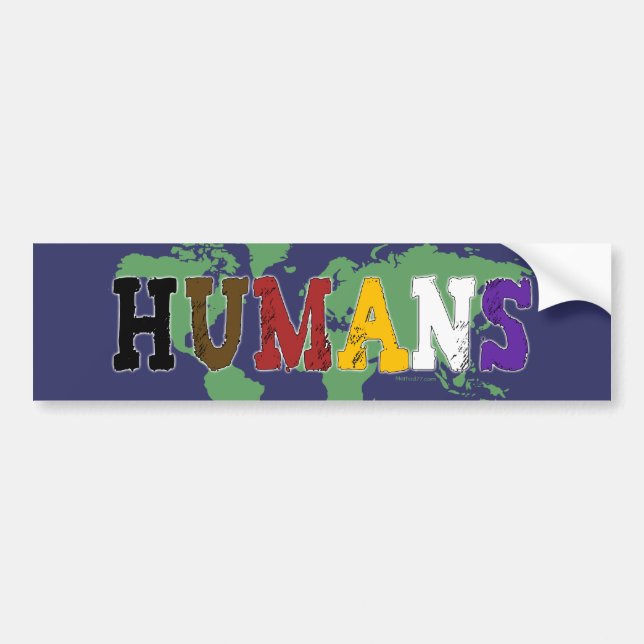 Humans Bumper Sticker (Front)