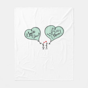 Humans I Love You I Love You More Playful Style  Fleece Blanket