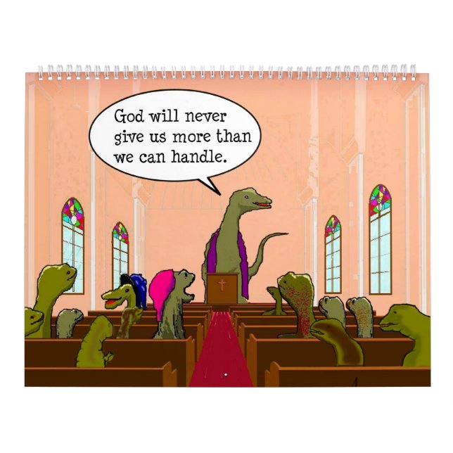 Humasaurus Dinosaurs Parody Modern Humans Cartoon  Calendar (Cover)