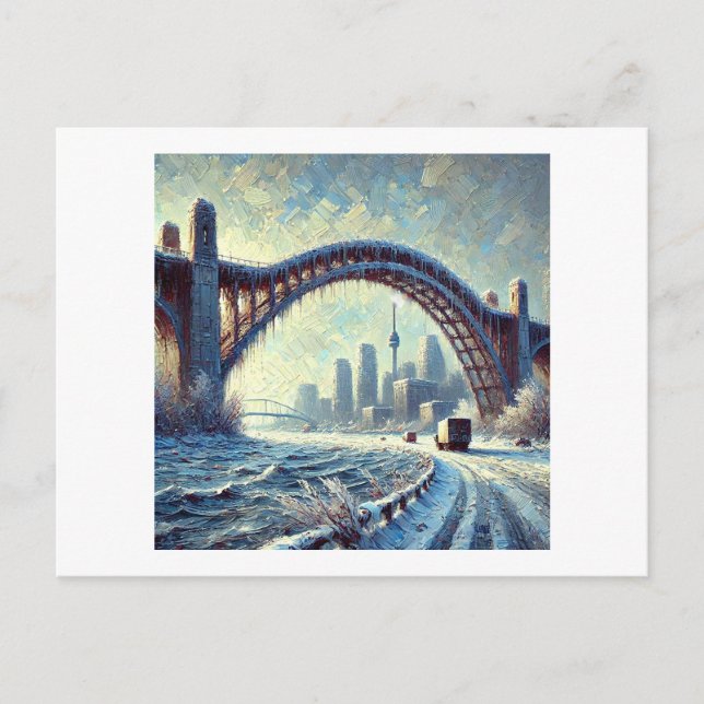 Humber River Bridge in Ice Toronto Postcard (Front)
