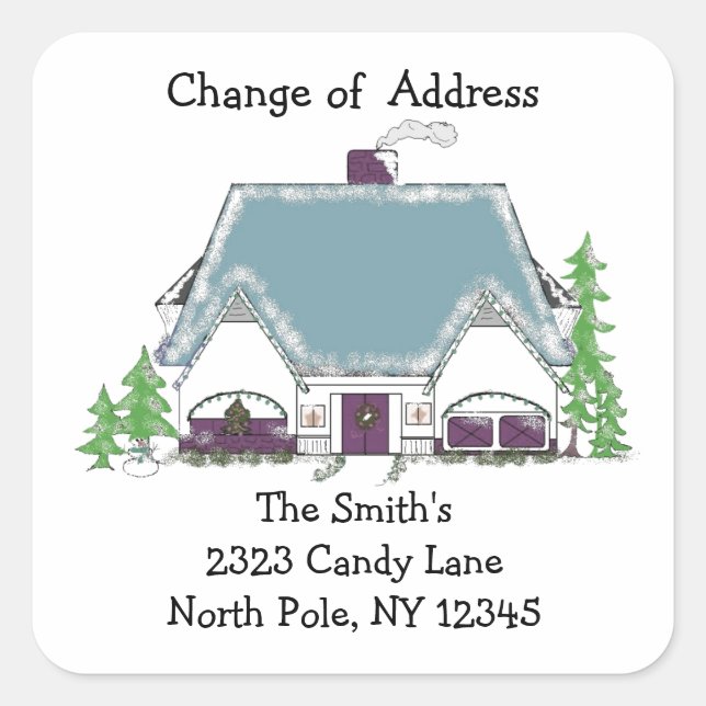 Humble Abode Change of Address Square Sticker (Front)