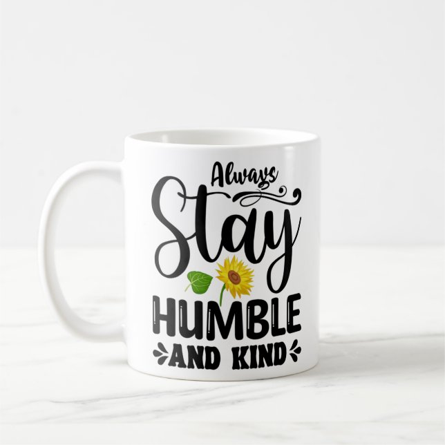 Humble Asf Minimalist Statement for a Grounded Lif Coffee Mug (Left)