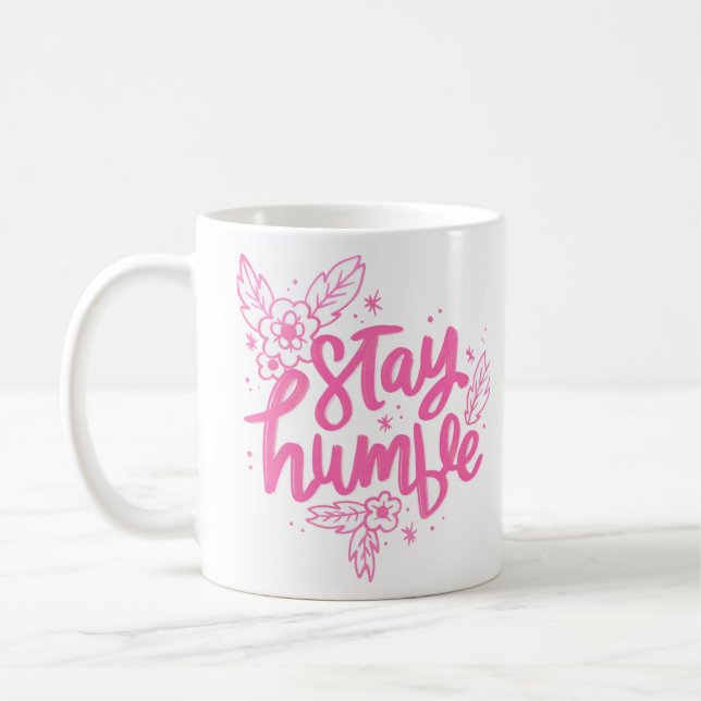 Humble Asf Minimalist Statement for a Grounded Lif Coffee Mug (Left)