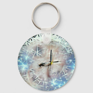Humble dandelion clock A.I. enhanced photo.  Keychain