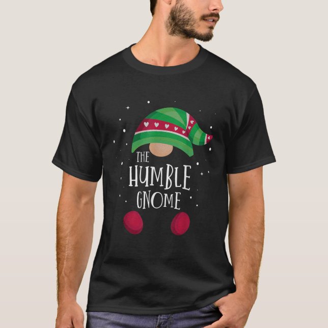 Humble Gnome Family Matching Christmas Pajamas  T-Shirt (Front)