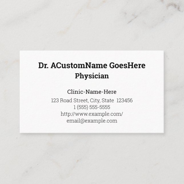 Humble Health Care Specialist Business Card (Front)