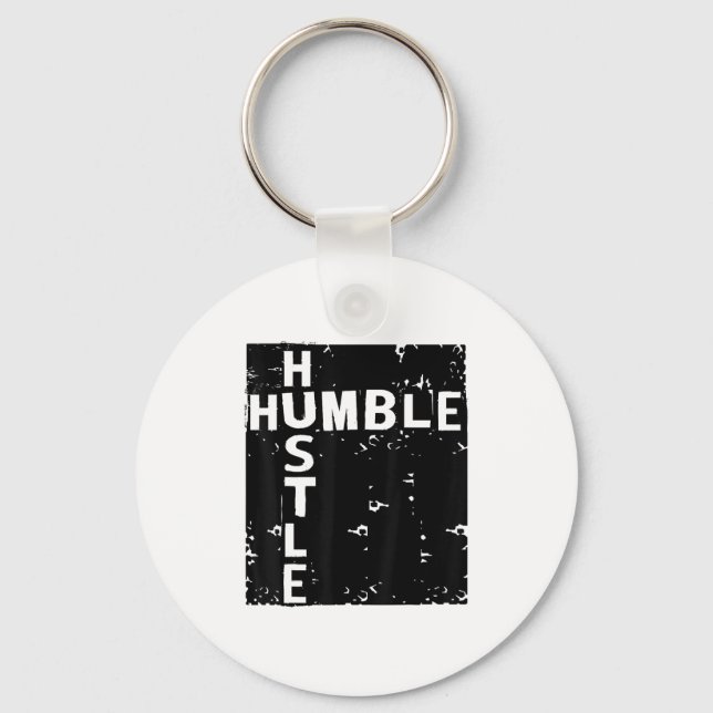 Humble Hustle Insrational Motivational Entrepreneu Keychain (Front)