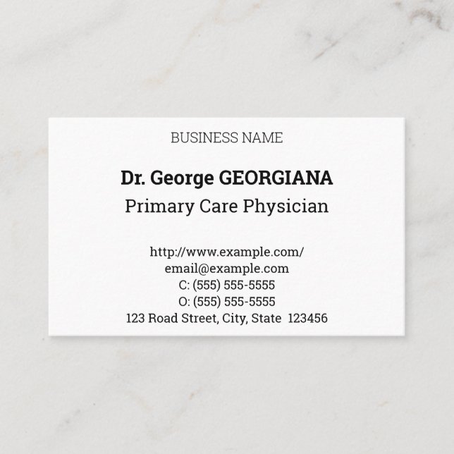 Humble, Neutral & Dapper Business Card (Front)