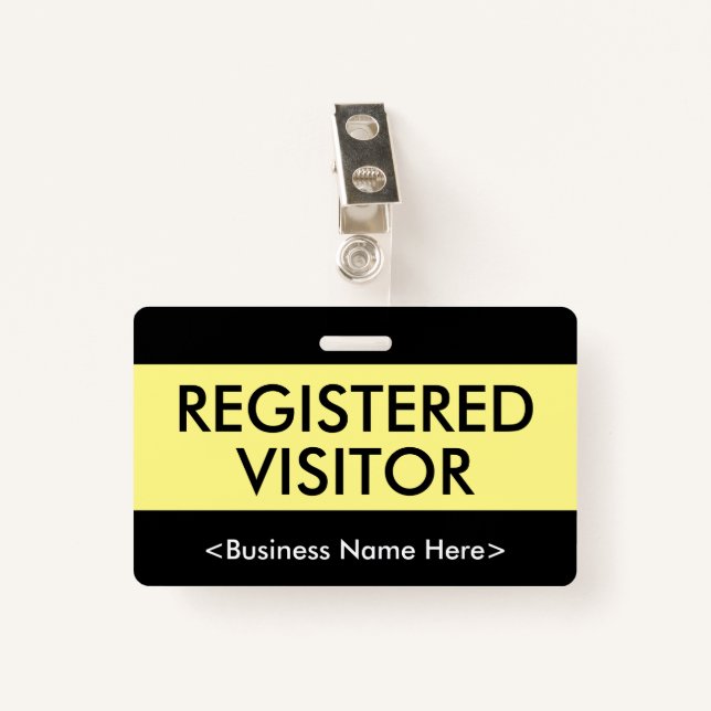 Humble "REGISTERED VISITOR" Badge (Front with Clip)