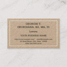 Humble, simple Carte de visite du procureur