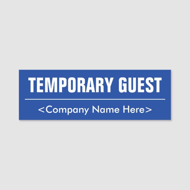 Humble "TEMPORARY GUEST" Name Tag (Front)