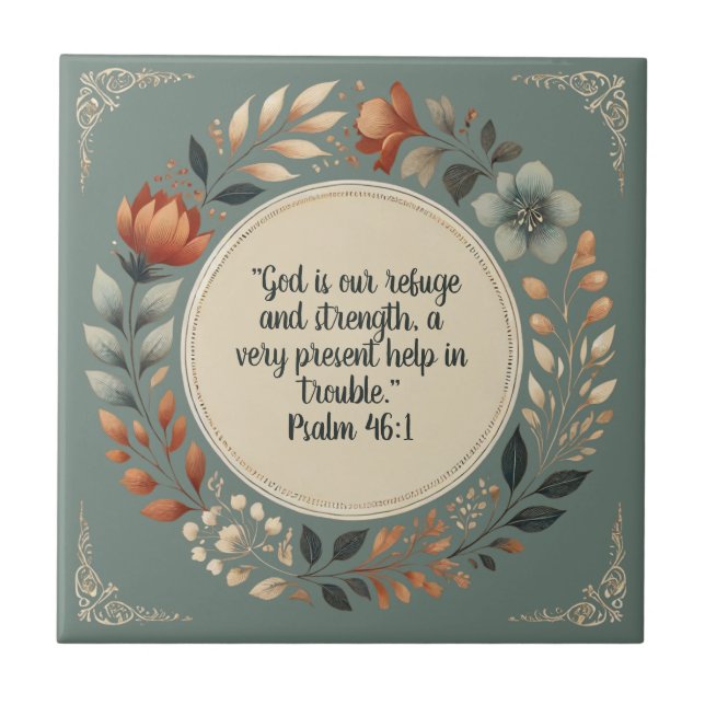 Humble Wreath Bible Verse Customizable Tile (Front)