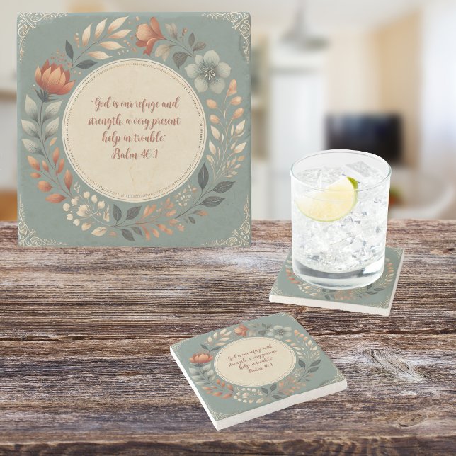Humble Wreath Customizable Bible Verse Stone Coaster (Creator Uploaded)