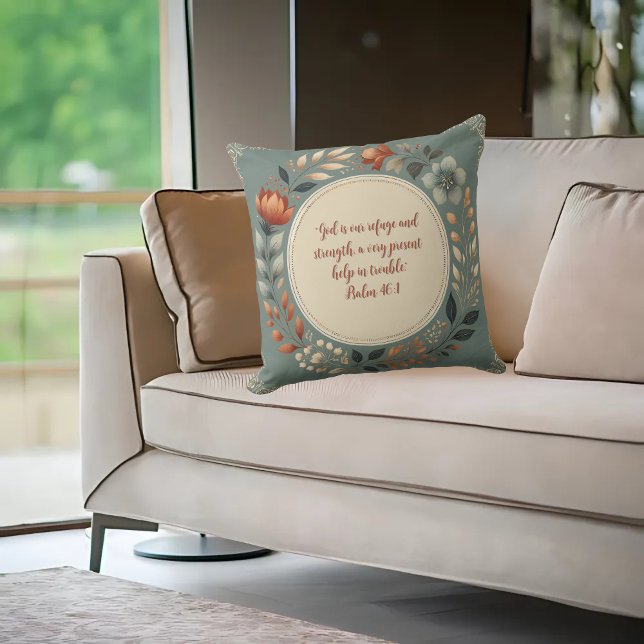 Humble Wreath Customizable Bible Verse Throw Pillow (Creator Uploaded)