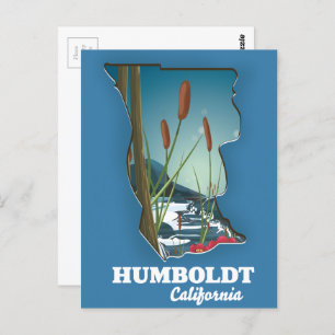 Humboldt california map postcard
