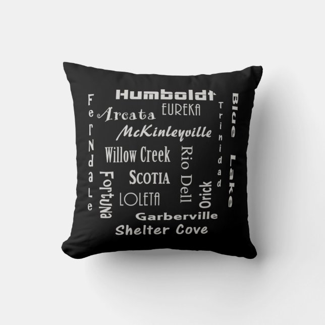 Humboldt County  Throw Pillow (Front)