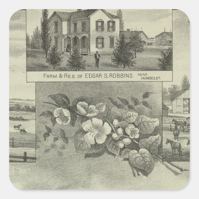 Humboldt, Kansas Square Sticker (Front)