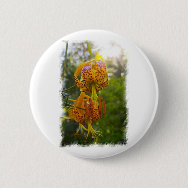 Humboldt Lilies Sunburst 2 Inch Round Button (Front)