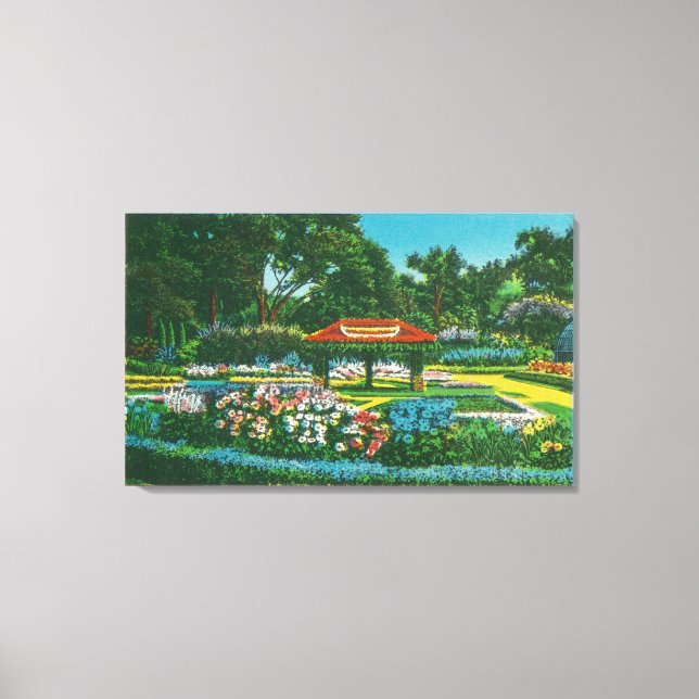 Humboldt Park Floral Emblem View Canvas Print (Front)