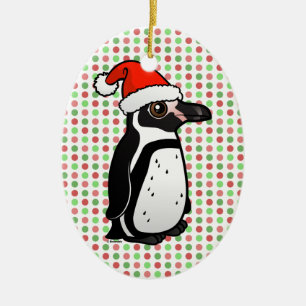 Humboldt Penguin Santa Ceramic Ornament