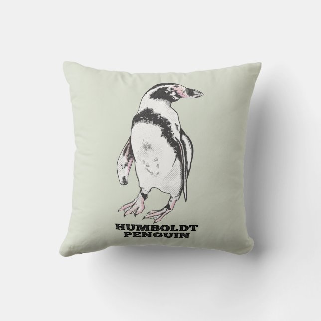 Humboldt penguin throw pillow (Back)