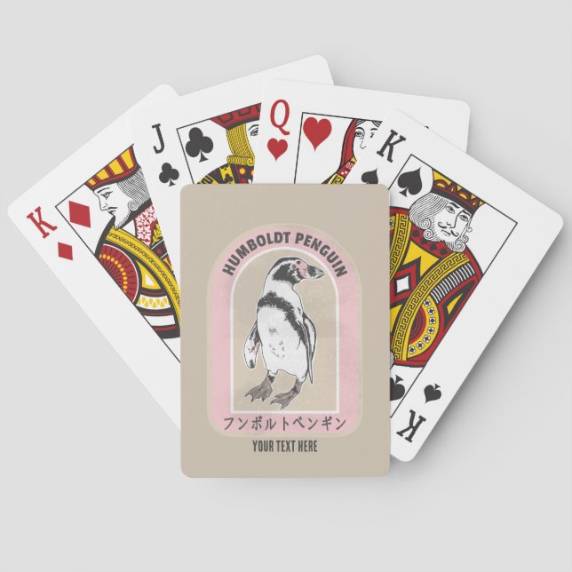 Humbolt penguin Japanese writing Playing Cards (Back)
