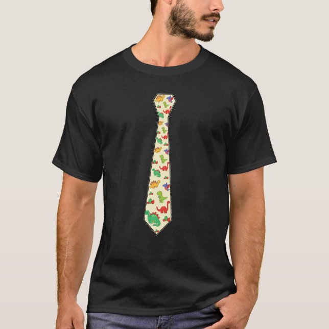 Humerous Necktie Party Dinosaur T-Shirt (Front)