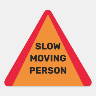 Humerous Slow Moving Person Sign Triangle Sticker