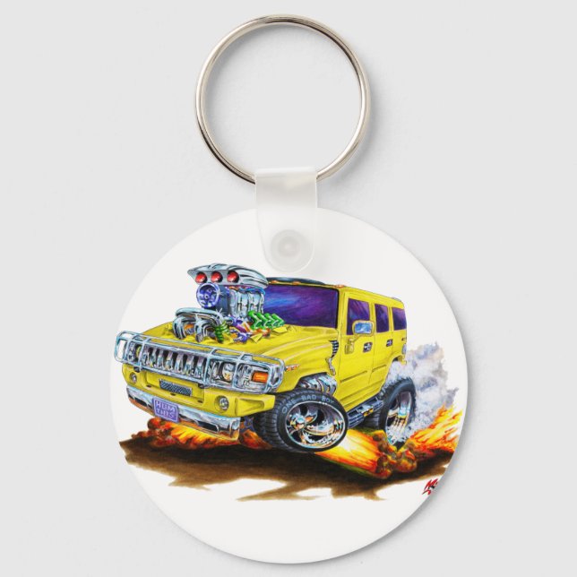Hummer H2 Yellow Truck Keychain (Front)