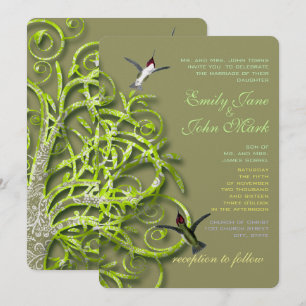 Humminbirds Golden Lime Tree Faire-part de mariage