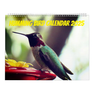 Humming Bird 2025Two Page LargeCalendar, White Calendar