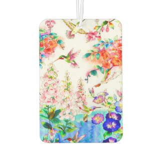 Humming Bird and Flowers Art Air Freshener
