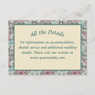 Humming bird and hibiscus - wedding enclosure card