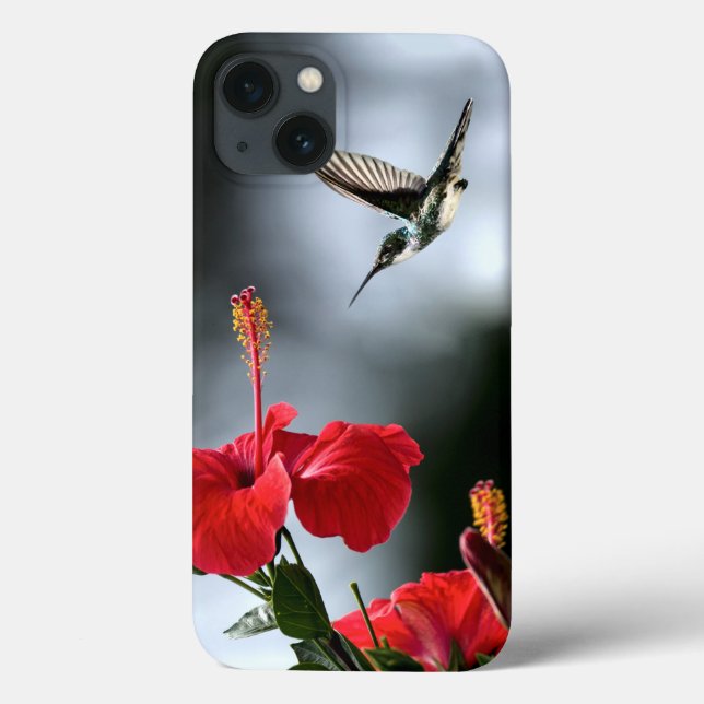 Humming Bird and Red Flower Case-Mate iPhone Case (Back)