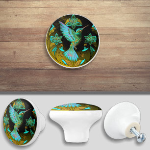 Humming Bird Elegant Cabinet Drawer Furniture Ceramic Knob