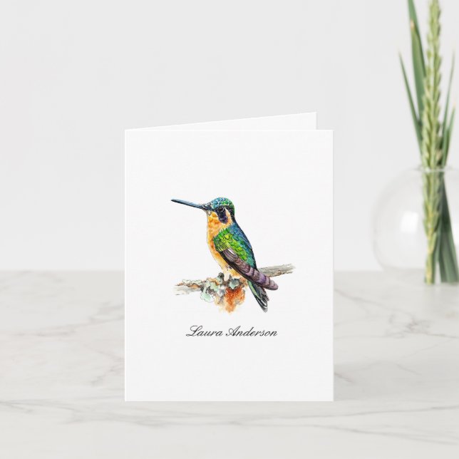 Humming bird folded  thank you card (Front)