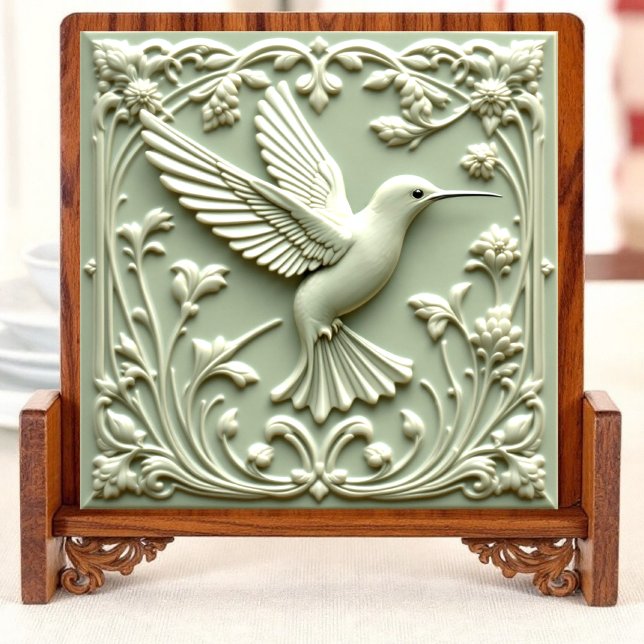   Humming bird green Harmony - right Ceramic Tile (Creator Uploaded)