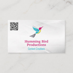 Humming Bird Logo   QR Code Business Card