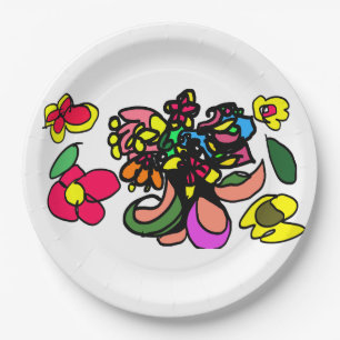Humming bird  relax  spring paper plate