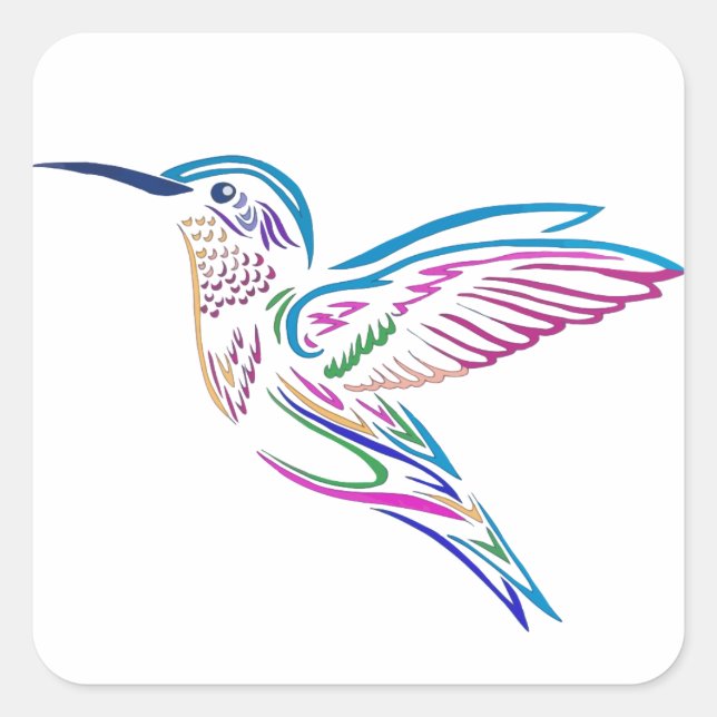 Humming Bird Square Sticker (Front)