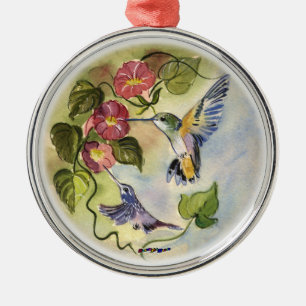 Humming Birds Metal Ornament
