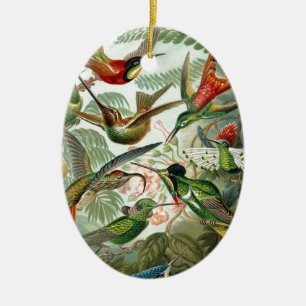Humming Birds Paradise art Ceramic Ornament
