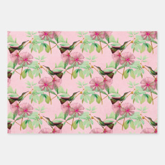 Humming Birds Series Design Four Wrapping Paper Sheet