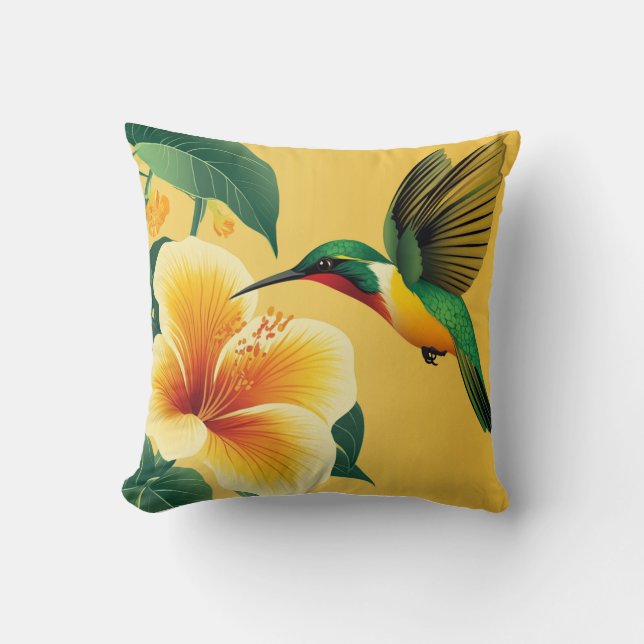 HUMMINGBIRD #1 THROW PILLOW (Front)