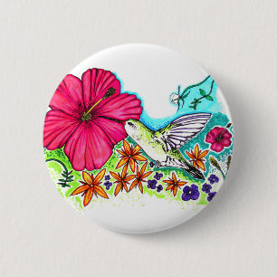 Hummingbird 2 Inch Round Button