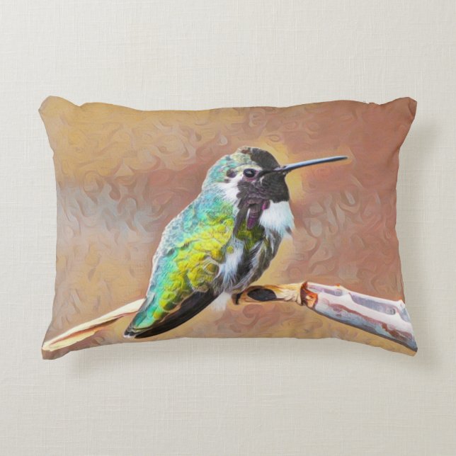 Hummingbird Accent Pillow (Front)