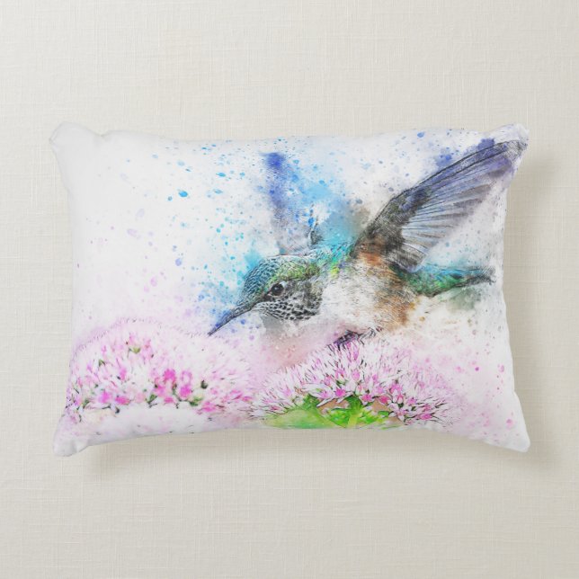 Hummingbird Accent Pillow (Front)