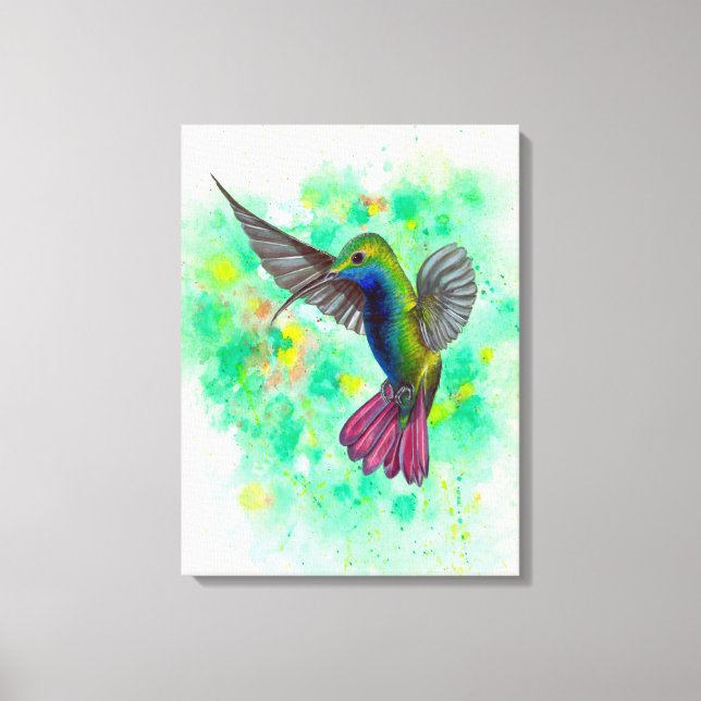 Hummingbird - acrylic painting canvas print (Front)